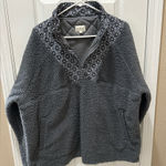 Vera Bradley  Grey Charcoal Floral Sherpa
Teddy Quarterzip Pullover size XL Photo 0
