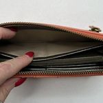 Fossil  Peach Pebbled Leather Zip Around Wallet Pockets Card Slots Pocketbook Photo 11