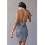 Urban Outfitters UO Mesh Halter Mini Dress Small Red Blue Checkered Stretch Bodycon Cutout Y2K Photo 1