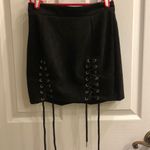 Black Suede Mini Skirt Photo 3