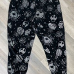 Disney Nightmare Before Christmas Velour Foil Sleep Joggers Black Silver XL Photo 0