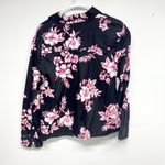 Soft Surroundings  Women's Tencel Hibiscus Floral Button Down Tunic Shirt Top PL Photo 2