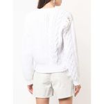 RTA Distressed Cable Knit Echo Sweater White Photo 6