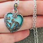Free People Vintage Turquoise/Citrine Heart Necklace Photo 0