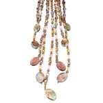 Joan Rivers New Starlet Style Beaded Flower Cluster Fringe Neutral Necklace Photo 3