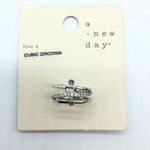 A New Day Ring Cubic Zirconia Rhinestones Silver Tone Size 8 Photo 0