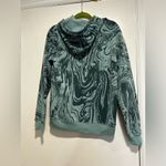 Brooklyn Cloth  Teal Swirl Embroidered Drip Hoodie. Kangaroo Pocket. Sz: S. Photo 7