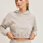 Mono B Ribbed Cropped Hoodie Sweatshirt Size M Photo 0