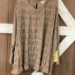 Paper + Tee Paper Tee taupe smocked top. Size 3X. P2P 32”, length 28” Photo 2