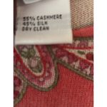 Talbots  Paisley Print Crew Neck Long Sleeve Sweater Coral Green Women'sS Photo 3