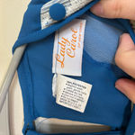 Lady‎ Carol vintage long sleeve dress blue lace trim Size M Photo 2