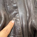 ALLSAINTS  Spitalfields Brown Leather Moto Jacket Size 2 Photo 11