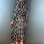 ZARA  Dark Green Checkered Long Sleeve Shirt Dress size Large Photo 2