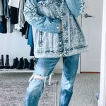 Avec Les Filles Blue Ditsy Floral Denim Jacket Photo 0