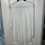 Free People  White Gauze Boyfriend Button Down Shirt Photo 3