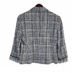 Etcetera Plaid Tweed Fringe Blazer Women’s Size 4 Classic Professional Jacket Photo 5