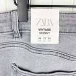 ZARA NEW  Hi-Rise Ankle Length Vintage Skinny Jeans Grey Denim Size 44 US 12 Photo 7