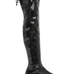 Stuart Weitzman Lowland Thigh-High Boots in Patent Black Leather Size 5.5 NEW Photo 2