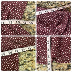 Paper Crane Burgundy Polka Dot Faux Wrap Blouse S Puff Sleeve Peplum Retro Pinup Photo 5