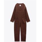 ZARA NWT 100% Linen Brown Jumpsuit The Veronica Overall Brown Size Small Photo 15