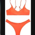 NWT SherryDC Bright Neon Push Up Brazilian Thong Bikini 2 Piece Swimsuit Orange Size M Photo 2