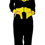 DC Comics  Womens Batman Hooded Bodysuit Cape Black Yellow Size Small Photo 0
