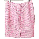 Halogen Pink Eyelash Tweed Zip Pocket Pencil Skirt Barbie Preppy Career 8 Photo 4