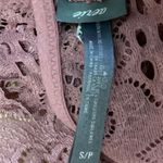 Aerie Purple Pink Eyelet Floral Lace Crochet Racerback Bralette Bra Top Size S Photo 2