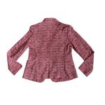 Talbots Red White Tweed Stand Collar Front Open Blazer Jacket Size 12 Preppy Photo 2