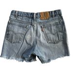 Levi's Levi’e Vintage RARE Blank Orange Tab High Rise Distressed Raw Hem Mom Jean short Photo 2