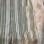 Green Coast Striped Romper Button Front Tie Strap Casual Summer‎ Jumpsuit Photo 4