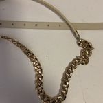 Next  BRAND GOLD CHAIN AND BONE COLOR LEATHER BELT SIZE LARGE 49” LONG Photo 3