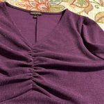 Lane Bryant  size 22/24 babydoll sparkle knit top jacquard fit v neck long sleeve Photo 5