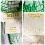 Maeve  Pants Wide Leg Pockets Green Black Purple Floral Satin Women’s Size Large Photo 7