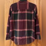 Madewell  Plaid‎ Tie-Neck Button-Down Cowgirl Western Shirt in Cherry Wood XXS Photo 14