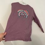 Ivory Ella  Lilac Lavender Purple Double Sided Pocket Long Sleeve Graphic Tee S Photo 13