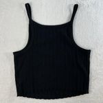 Aeropostale L Ribbed High Neck Cropped Cami Top Lettuce Hem Grunge Whimsy Goth Photo 9