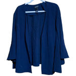 Catherines Black Label Plus Size 4X 30 32W Blue Open Front Bell Sleeve Jacket Photo 0