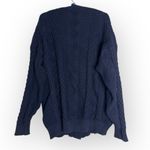 Aritzia  Sunday Best PEGGY oversize Merino WOOL Navy Cable Knit sweater Cardigan Photo 7