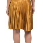 Vertigo Gold Shimmery Holiday Party Pleated Midi Skirt NWT Photo 1