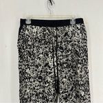Club Monaco  Joggers Pants Abstract Pattern 100% Silk  Womens 6 Black Photo 1