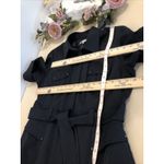 Sandra Darren  Dress 16 Navy Blue Pinstripes Button Closure Collared Short Sleeve Photo 10