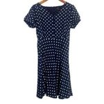 J.Crew Classy Lightweight Polka Dot Lined Short Sleeves Midi Dress 4 Navy Blue Photo 14