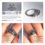 14KT ART DECO STYLE SOLID WHITE GOLD MID CENTURY MODERN 5 DIAMOND BAND RING Photo 7