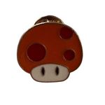 Super Mario‎ Bros Mushroom Enamel Pin Brooch Orange Video Game Retro Collectible Photo 0