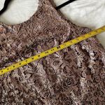 Badgley Mischka NWT BELLE  Rose Gold Sequin Crochet Pink Shift Dress Size 4 Photo 7