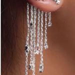 Multi Rhinestone Crystal Drop Dangle Front Back Star Gold Earrings Photo 0