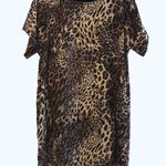 KLD Made in USA Leopard Print Dress Womens Large Pockets Animal Print Brown Photo 0