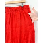 J.Crew NEW Red Orange Linen Pencil Skirt Large Pull On Lined Mini Skirt Summer Photo 1
