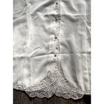 Vintage 90s Satin Beaded Pearl Lace Silk White Going Out Top 14 Old Money Luxury Photo 2